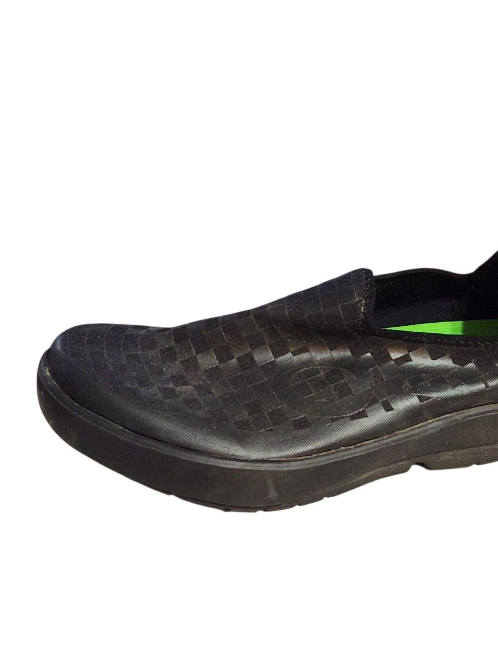 Oofos Shoes Mens 9.5 Black Checkered Slip On Sneakers Oomg Eezee Low 42.5